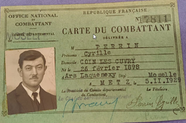 carte du combattant ancêtre de la guerre 14-18
