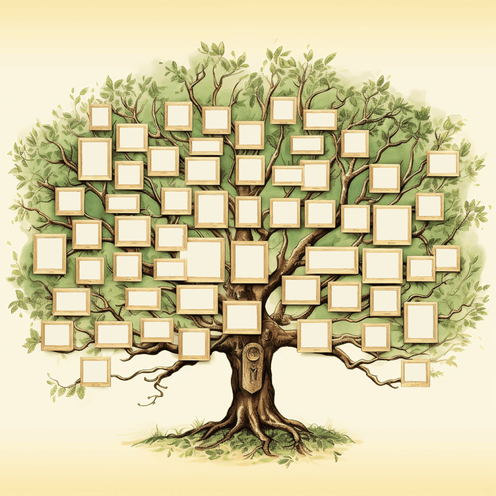 Arbre généalogique illustré — livrable Quêtes et Racines